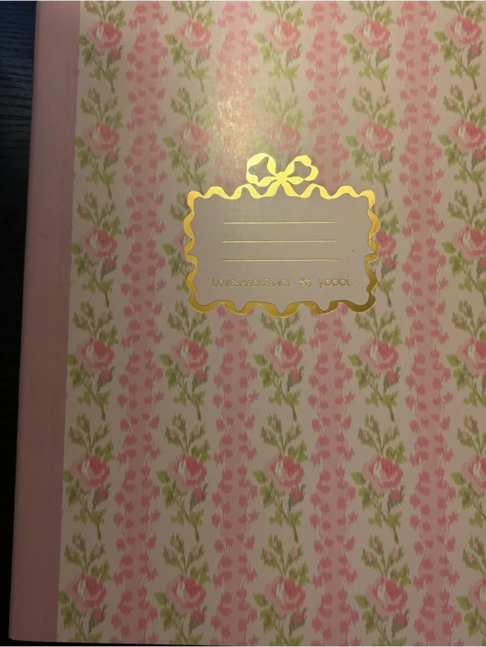 LoveShackFancy x Target Pink Floral Notebook with Bow Top Ballpoint Pen bundle